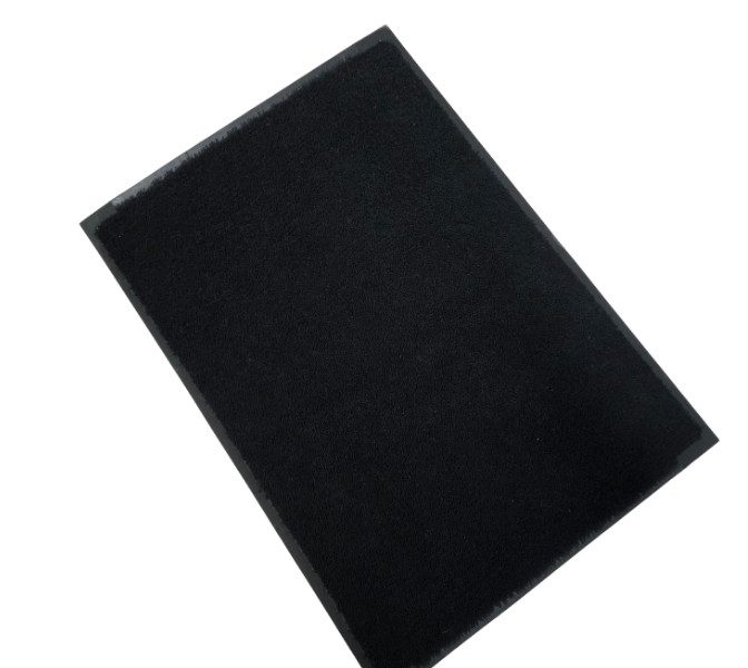 A rental mat over-dyed solid black